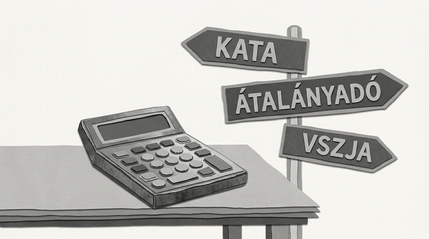 Részletes útmutató az egyéni vállalkozók számára elérhető adózási formákról. Ismerje meg a KATA, az átalányadózás és a VSZJA legfontosabb előnyeit és korlátait.